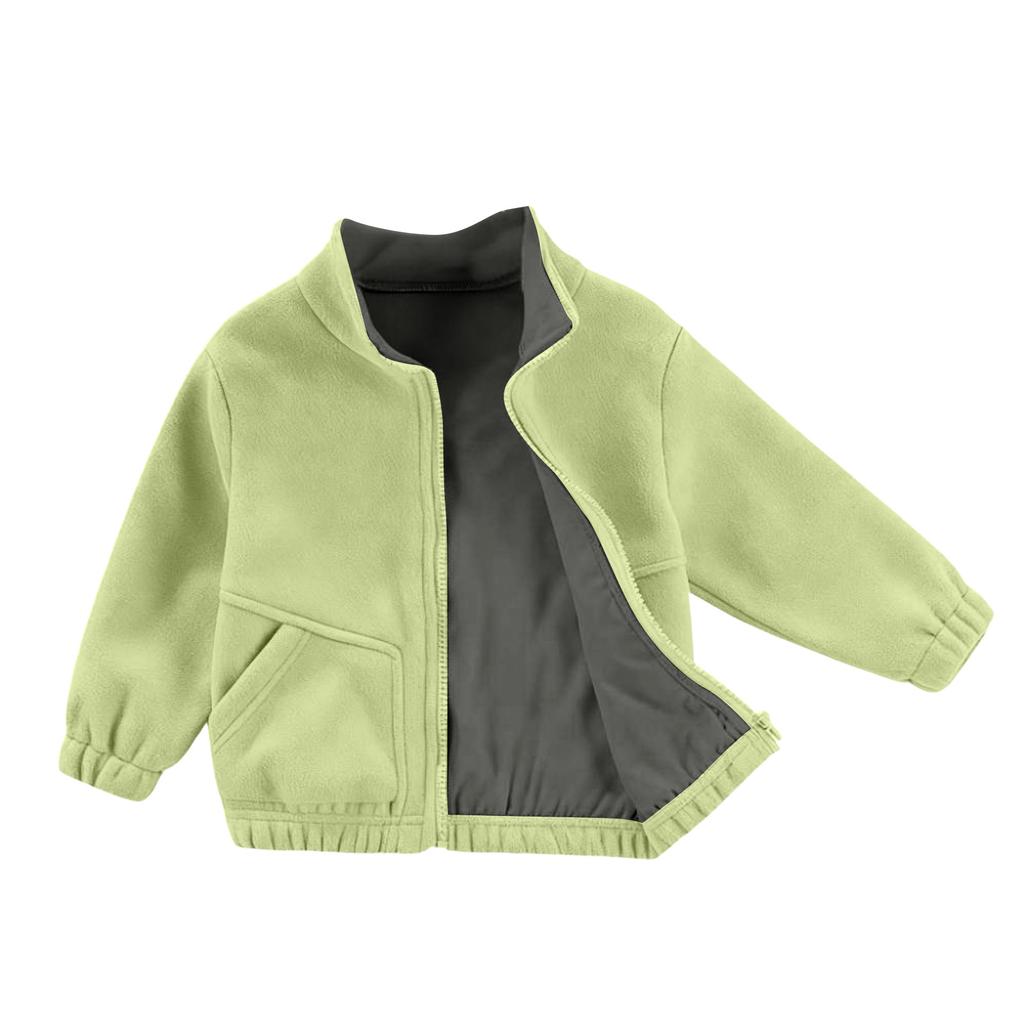 Children's Fashionable Casual High-neck Fleece Thick Long-sleeved Top Jacket
