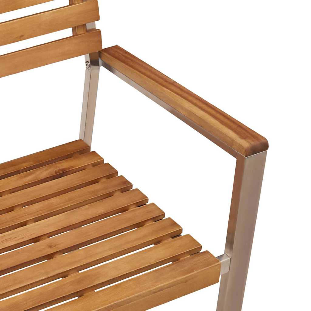 Garden Chair 6 pcs Solid Acacia Wood and Stainless Steel