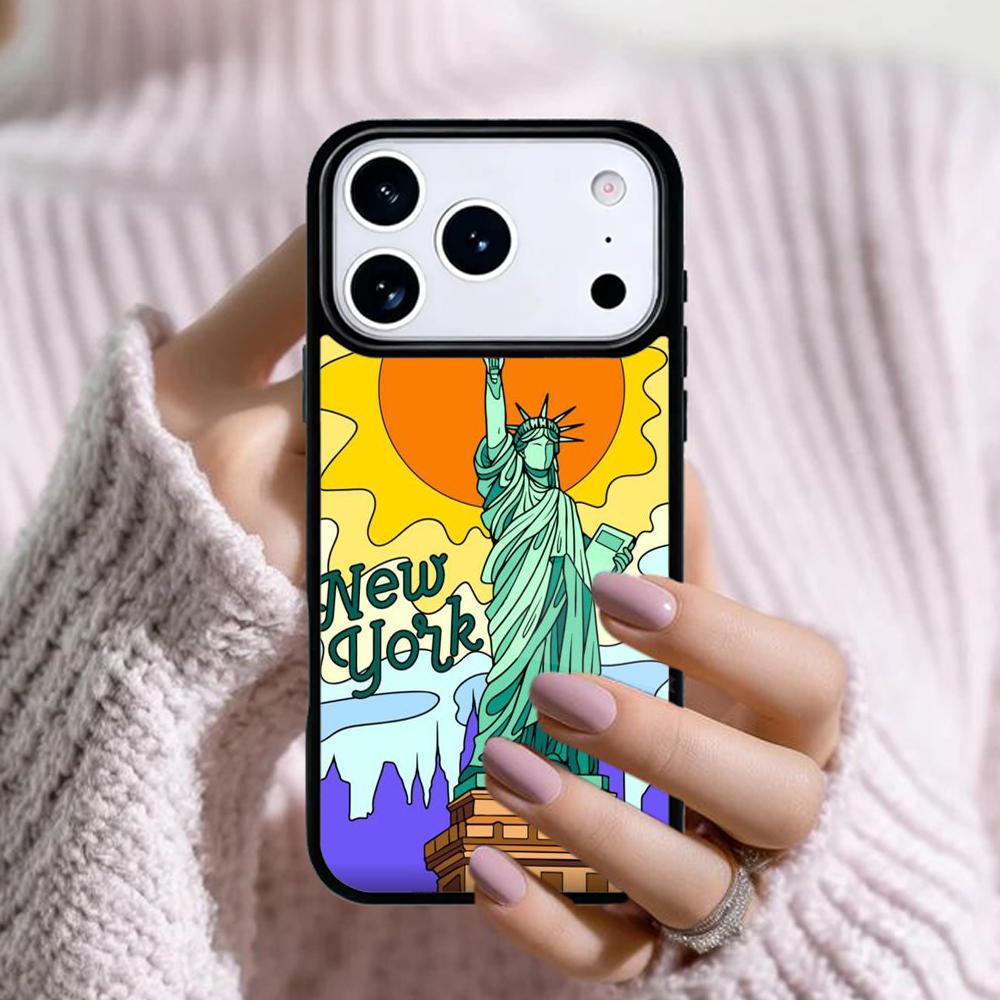 Amerikanische Flagge Freiheitsstatue Handyhülle Für Apple iPhone 17 Air 16E 15 14 Plus 13 12 11 Pro Max Mini Funda Cover