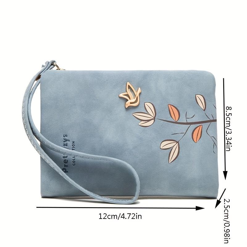 Billetera Corta Estampada Simple Monedero Casual con Pulsera Bolso de Mano Combinable Moderno Unisex para Uso Diario