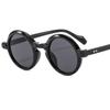  Retro Round Punk Women Sunglasses Fashion Double Color Gradient Purple Shades Men Rivets Sun Glasses UV400