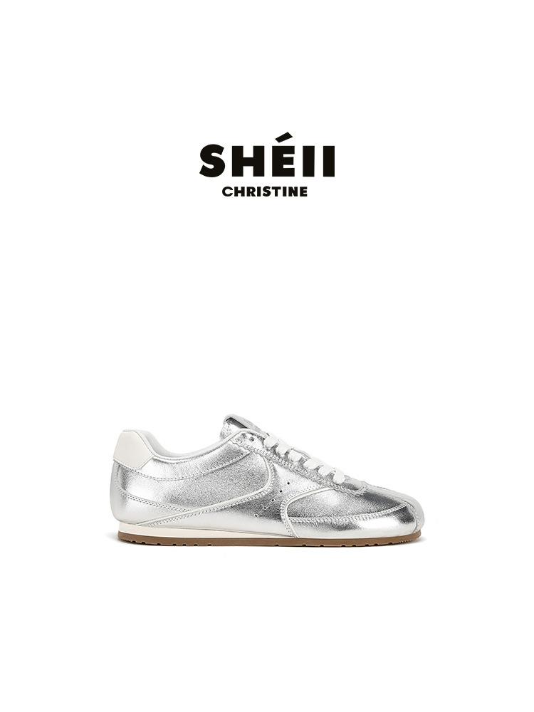 Su Yinyin's gleiche Retro-Leinen-Deutsche Trainingsschuhe Damen Rundkopf Schnürung Vielseitige Lässige Sportschuhe Flacher Forrest Gump Schuh Board