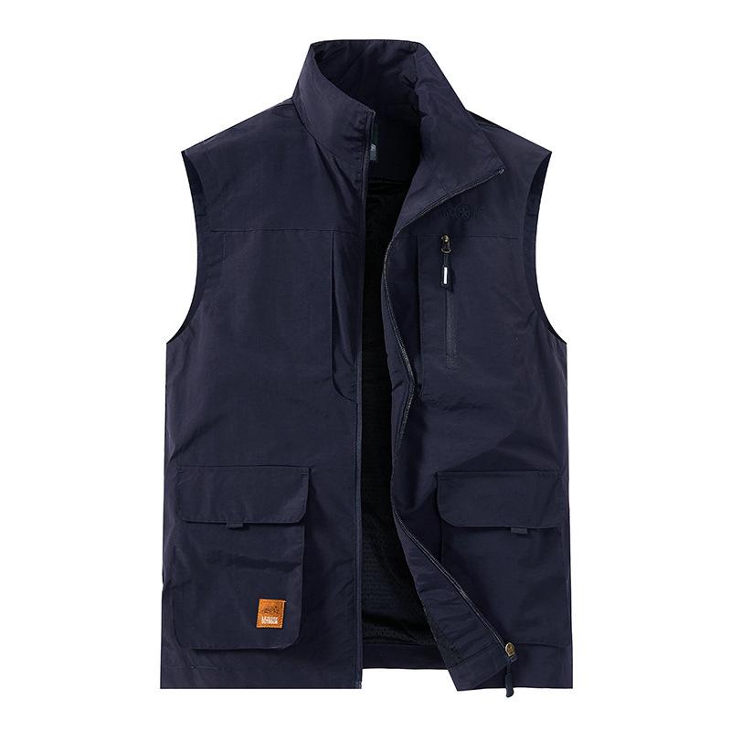 Spring and Autumn Men's Middle-aged and Elderly Outdoor Leisure Large-size Vest Loose Multi-bag Tooling Sports Vest