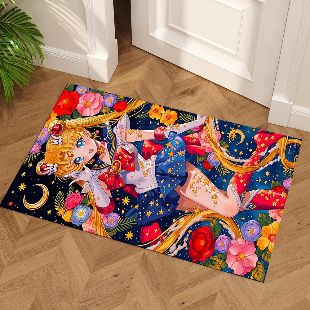 Moonlit Angelic Fantasy Carpet Design for Entryway Balcony Hallway Kitchen Antislip Carpet Anime Office Decor Wedding Party Gift
