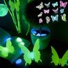 12Pcs Luminous Glow Hollow Out Butterfly Decals Home Decor Wall Stickers CDN