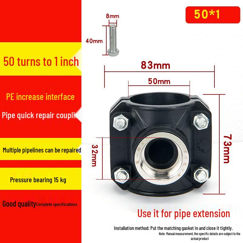 Stainless Steel PE Female Thread Increaser 25-110: Quick Water Distribution Saddle & Emergency Repair Fittings