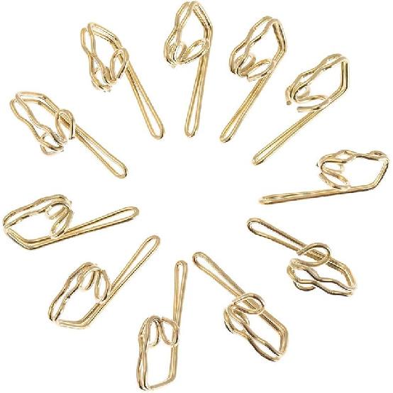 Metal Curtain Hooks, 100Pcs Drapery Hook Pins Stainless Steel Pin-on Hooks for Window Curtain, Shower Curtain, Door Curtain - Gold золотой