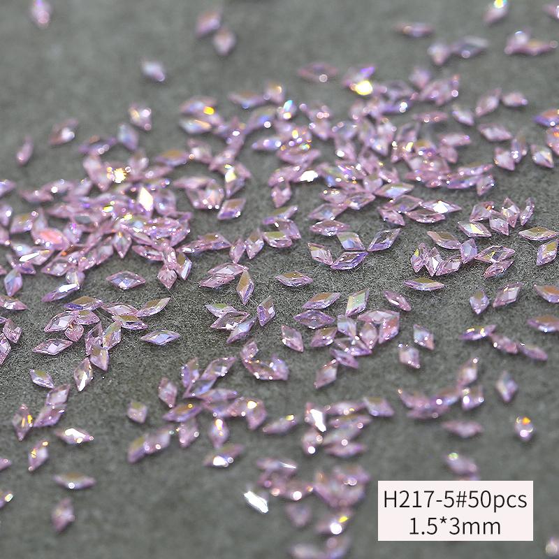 Popular Flat Back Rhombus Glass Nail Diamond Shiny Crystal Cubic Zirconia Nail Charms Nail Art Rhinestone