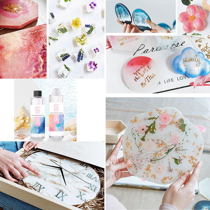 10,4/17,6oz AB Epoxidharz-Set Hitzebeständig Blasenfrei Nicht Vergilbend Hart Wie Felsen Kristallklar Epoxidharz Für Beschichtung & Handwerk