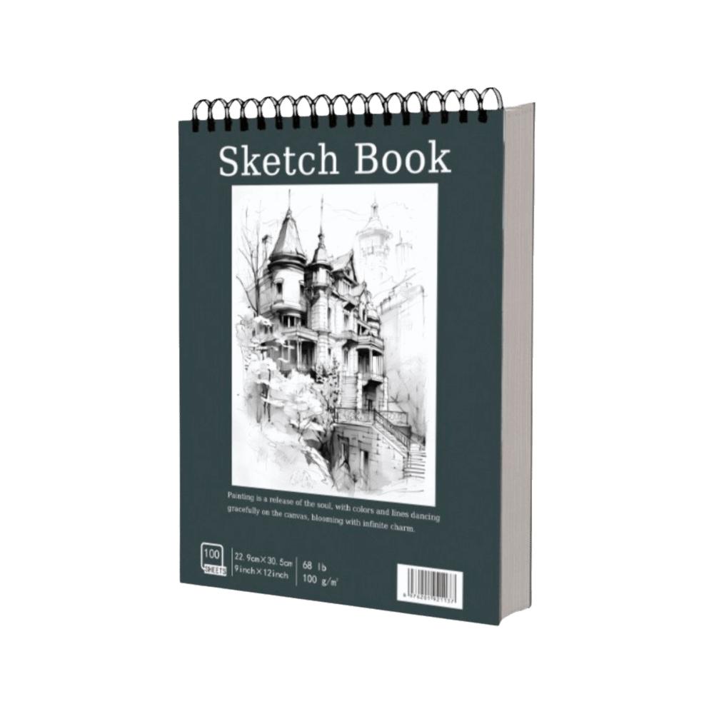 100 Sheets Spiral Bound Artist Sketchbook Perforated Pages Sketching Notebook  Crayon Drawing