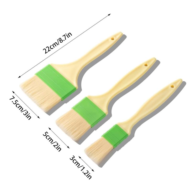 3 PCS Pastry Brush Non Slip Handle Brush Cake Decorating Brush Essential Baking Tool Set Suitable for Cooking and Baking