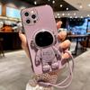 Anti-Drop Silicone Phone Case for Huawei Honor Magic4/P50 Pro - Astronaut V40 Design, Tide Bracket, Fits 9X, Electroplated Finish.