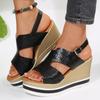 Gold Silver Wedge Heels Sandals for Women Summer Chunky Platform Gladiator Shoes Woman Fashion Thick Bottom Back Strap Sandalias