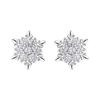 Sterling Silver Snowflake Stud Earrings Fashion Zircon Threaded Flower Earbone Studs Women'S Design Sense Light Luxury Temperament Ear Jewelry