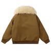Winter Puffer Coat Teens Loose Fit Mid-Length Casual Zipper No Hood
