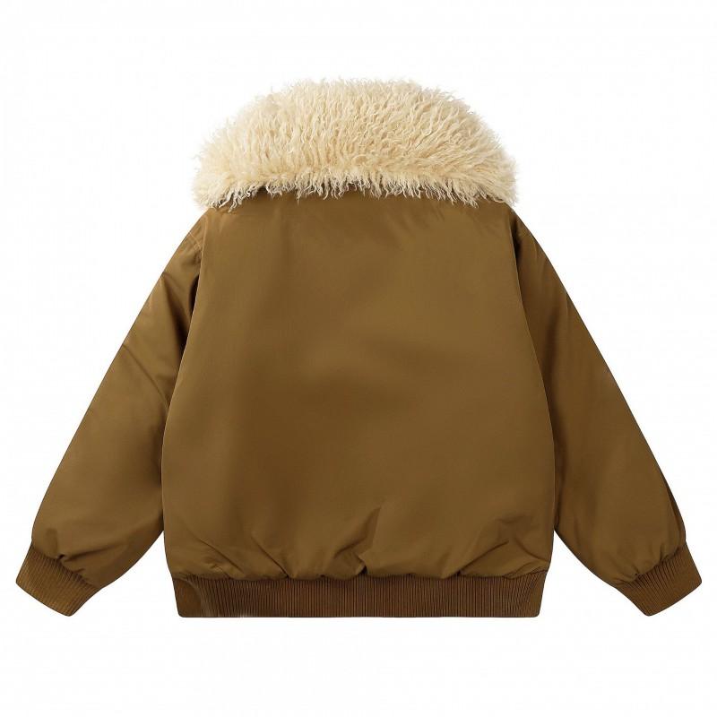 Winter Puffer Coat Teens Loose Fit Mid-Length Casual Zipper No Hood