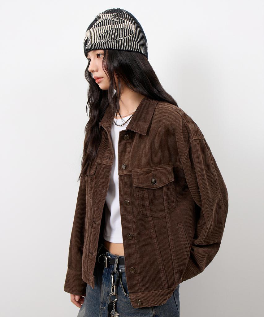 Euggen Eug Corduroy Trucker Jacket_Brown
