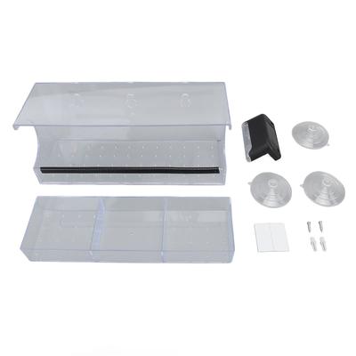 Window Bird Feeder with Solar Powered LED Light Strong Suction Cups Clear Bird Feeder Rectangular