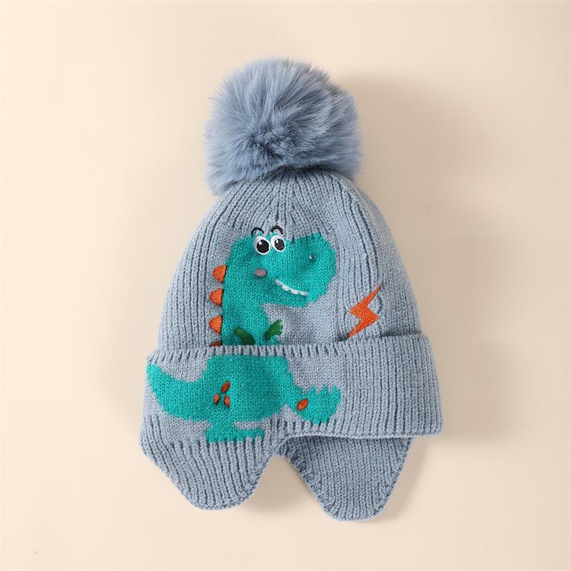 Jacquard tree ear protection hat Winter ear protection hat Middle children's wool hat Windproof knitted children's knitted hat