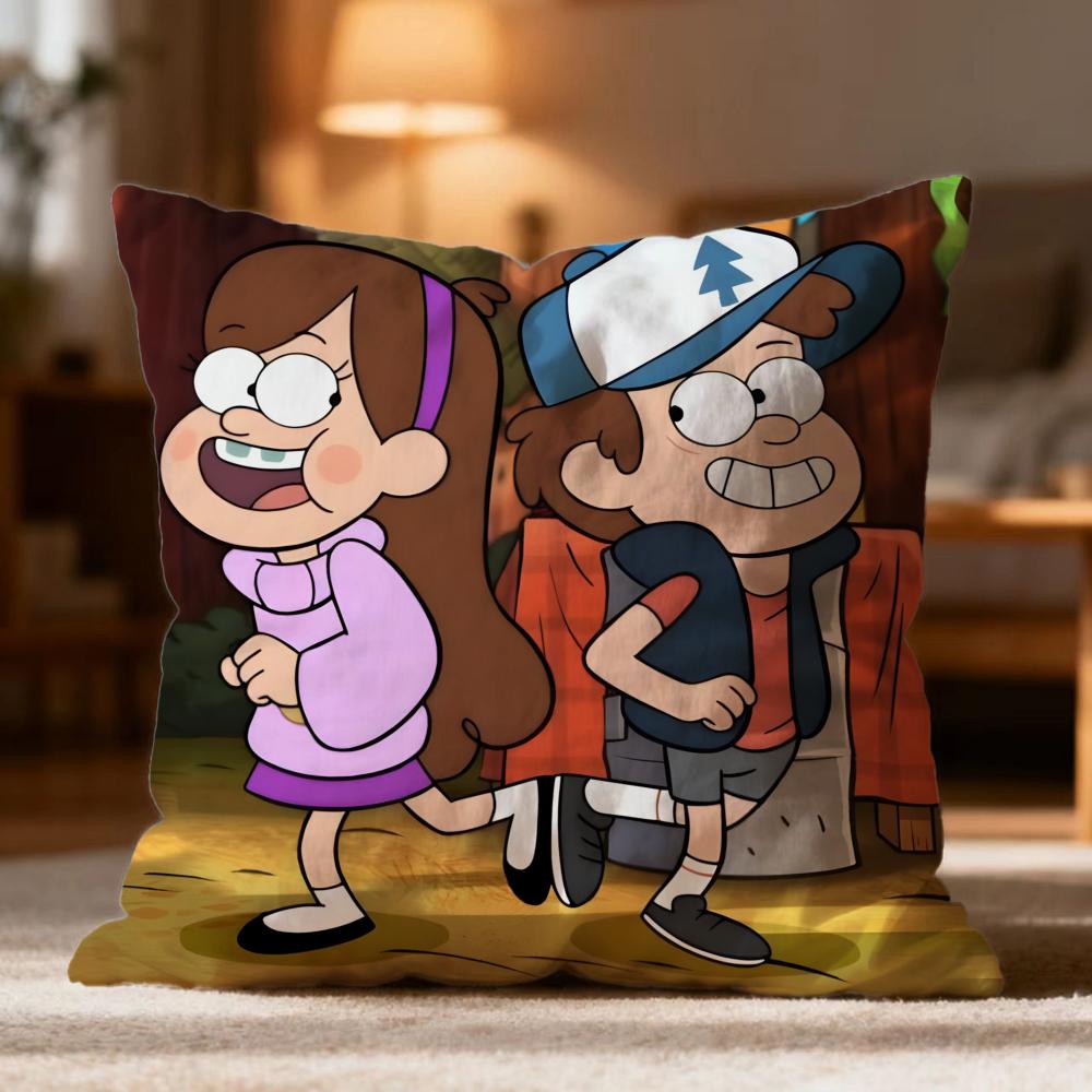 Hot GGravity Fallses Cushion Cover Soft Washable Pillow Case Multi-Scene for Couch Bed Travel Office Use