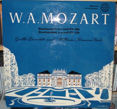 LP Record GRILLER STRING QUARTET WILLIAM PRI  Mozart Quintets K. 516 And K. 406 AVRS6119 Amadeo Austria Classical Used