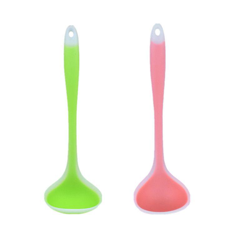 Silicone Non-stick High-Temperature Resistant Ladle with Long Handle for Soup and Porridge
