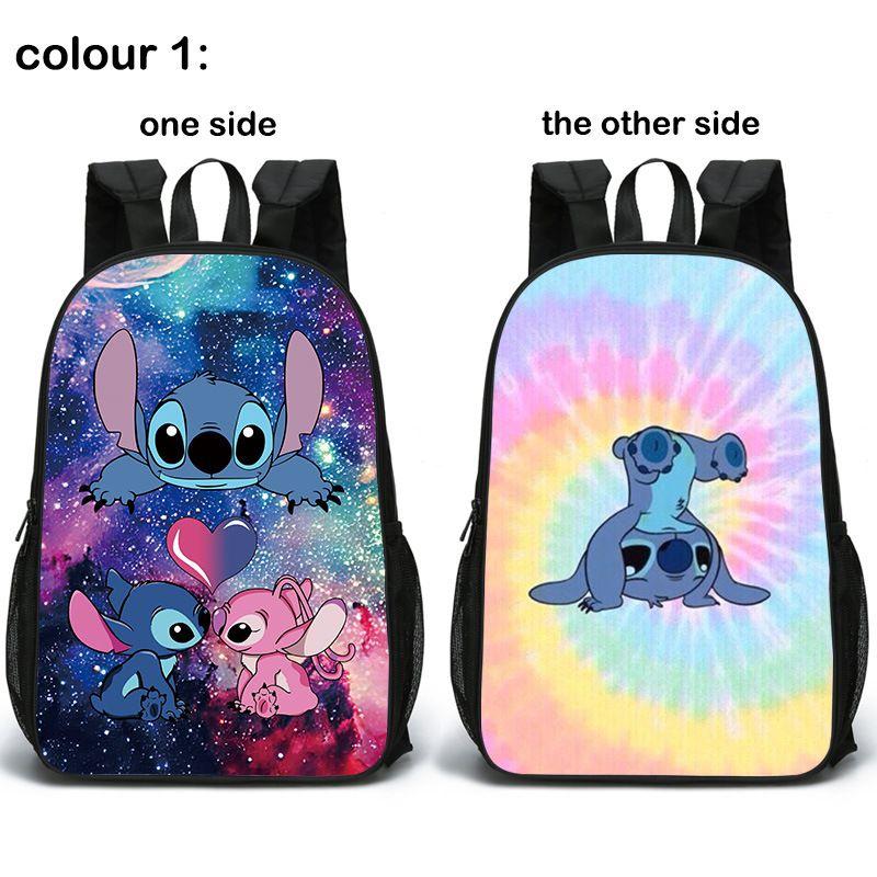 Lilo And Stitch Duplex Backpack Lightweight And Durable Schoolbag For Kids And Students