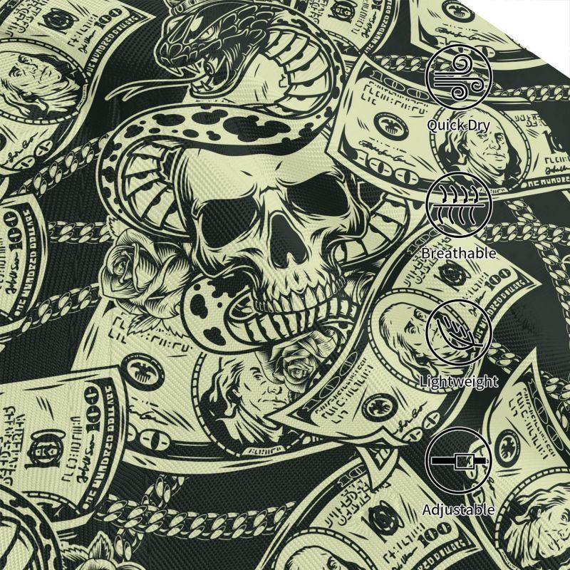 Roses and Skull Dollars Baseball Cap Unisex Hip Hop Snapback Hat Vintage Washed Oxford Caps Retro Sun Visor Peaked Cap
