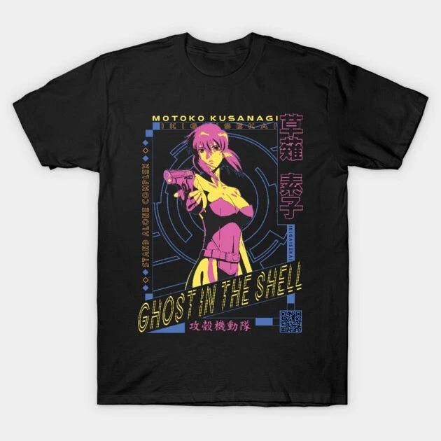 Major Motoko Kusanagi Ghost In The Shell Anime Waifu Black TShirt V11 S
