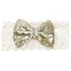 Barn Baby Girl Paljett Spets Bowknot Hårband Blinkande Turban Pannband Pannband