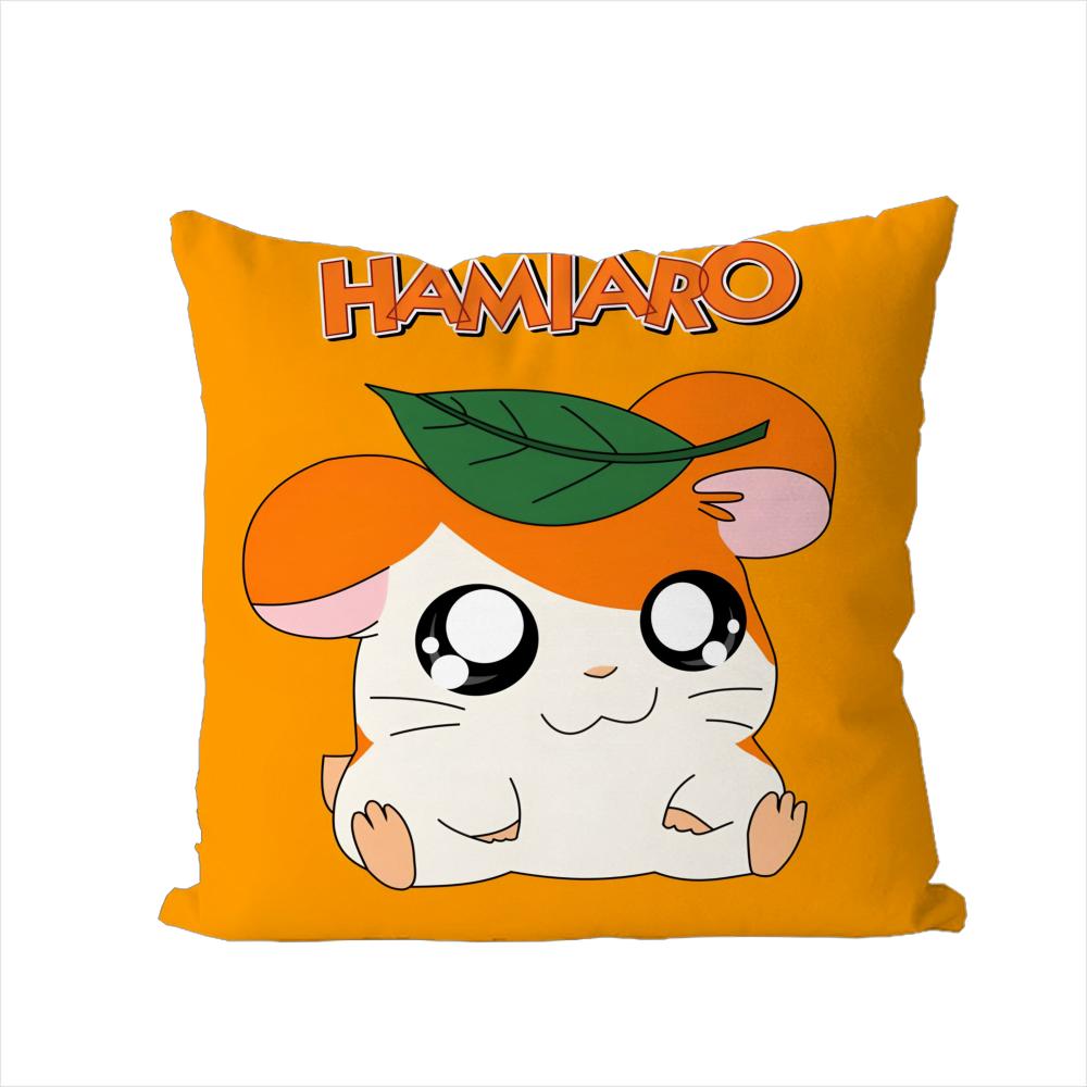 Hamtaro Pillow Case For Car Sofa Decorative Home Doublesided Print Plush Square Throw Pillow Cushion Cover