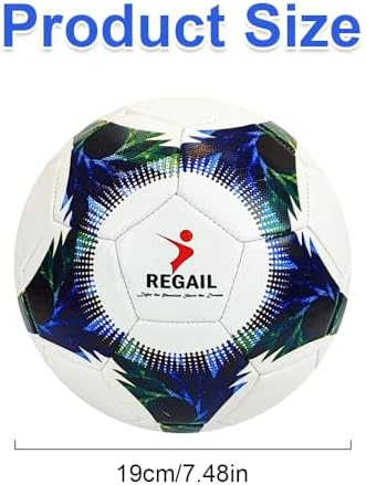 Jonuin Soccer Ball Size 4, Youth Training Football with Pump, Needle & Bag, Durable Leather for Amateur & Pro, Kids Gift