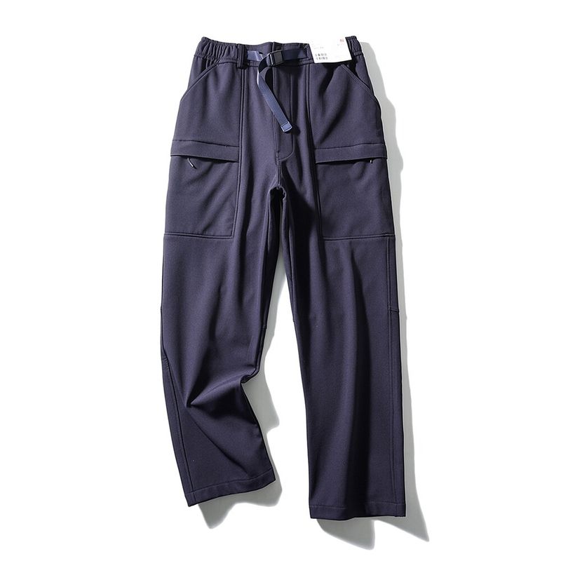 American-Style Multi-Pocket Functional Fleece-Lined Work Pants for Men, Winter Thickened Straight-Leg Casual Pants, Export Men s Pants 463981 Navy blue XL