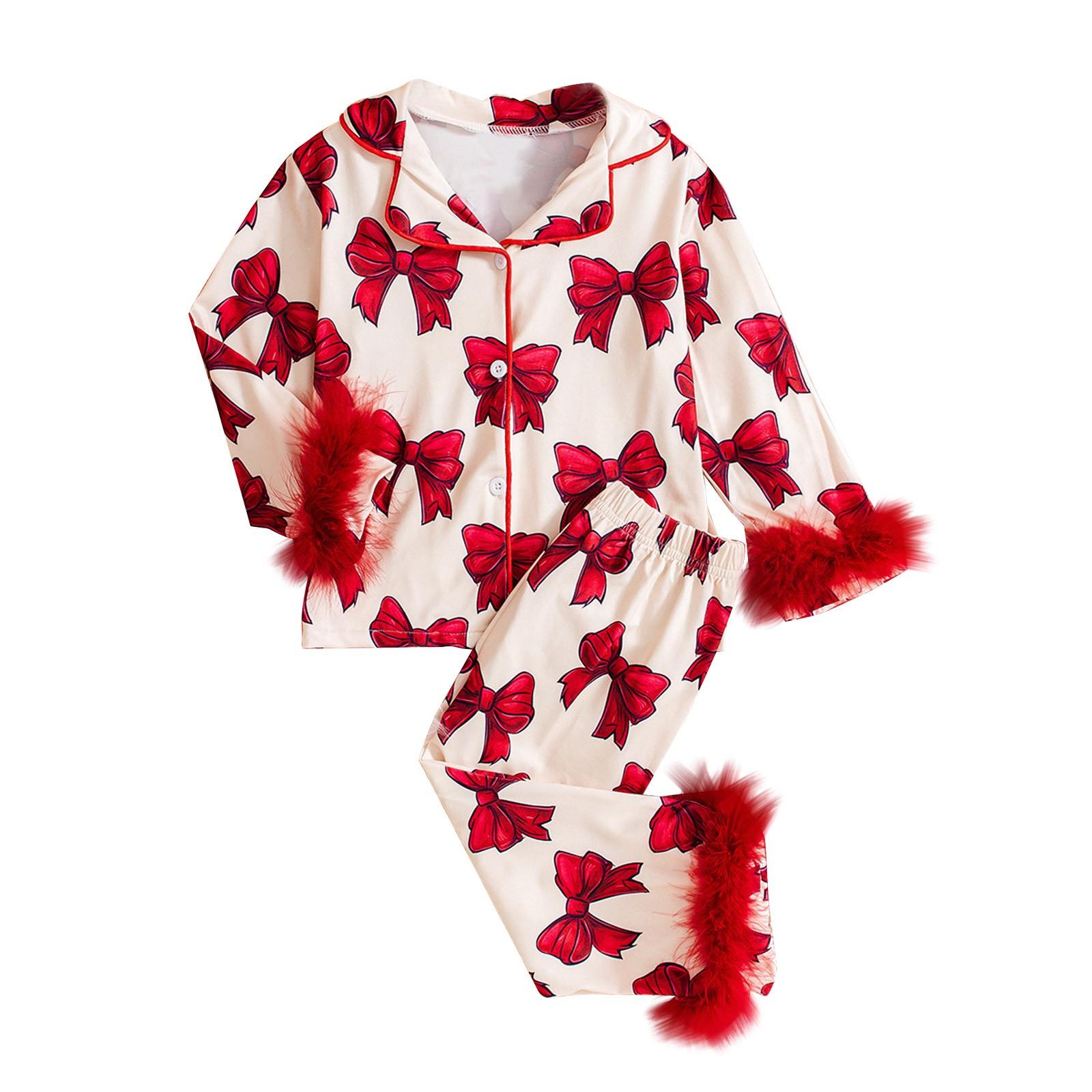 

Пижамный комплект с длинными рукавами для мальчиков и девочек, повседневная домашняя одежда, комплект из двух предметов 7 винный