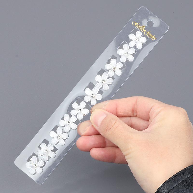 Children's Braided Small Flower Crystal Hairpin Hair Clip Hairpin Style Mini Hairpin for Bridesmaid Accessories