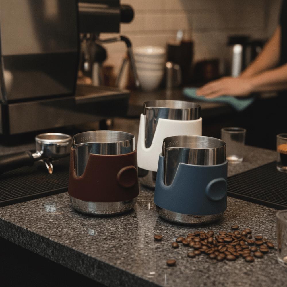 Silicone Sleeve Latte Art Cup Stainless Steel Espresso Milk Jug Durable Milk Frothing Pitcher  Cafe