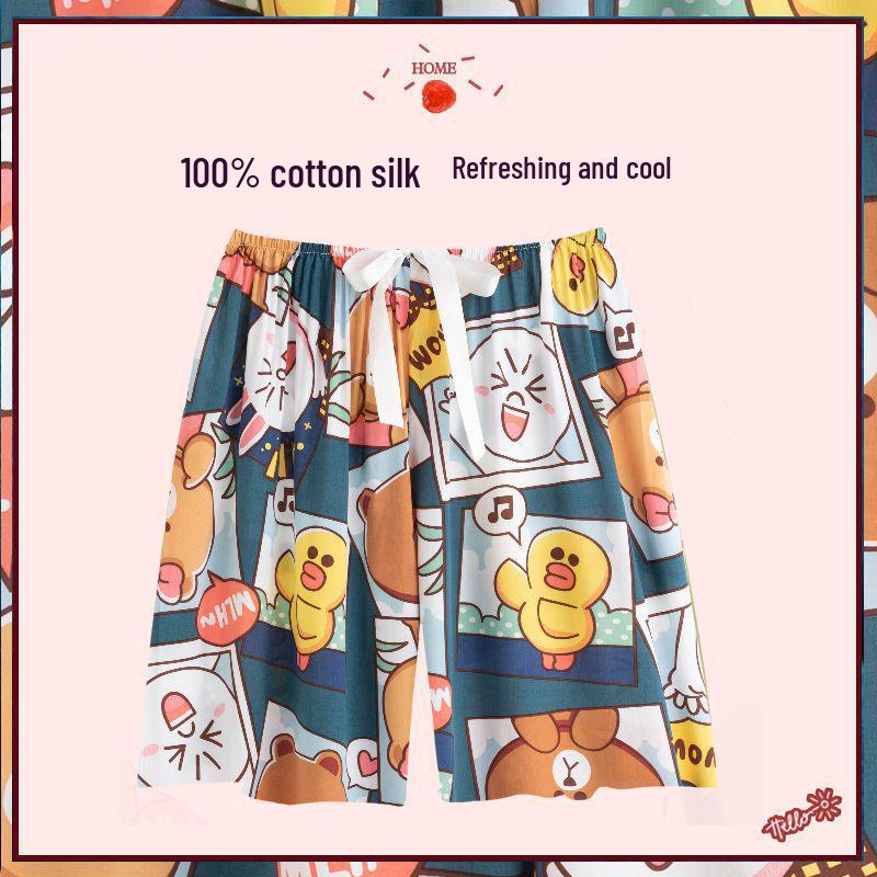 Women's Cotton & Rayon Casual Beach Shorts - Non-Fading, Summer Five-Point Style, Wear Indoors or Outdoors