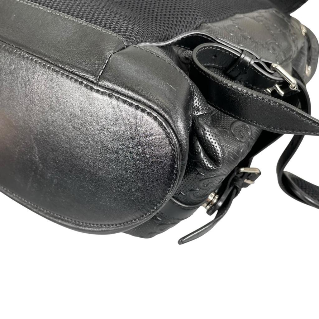 GUCCI Backpack GG emboss Backpack Â· Daypack leather black unisex 625770 Used