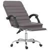 Massage Office Chair with Reclining Function Gray Artificial Leather