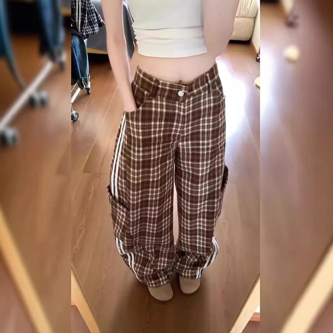 

Женские ретро полосатые клетчатые брюки для работы свободного кроя - Коллекция весна/лето XL [Premium Version]