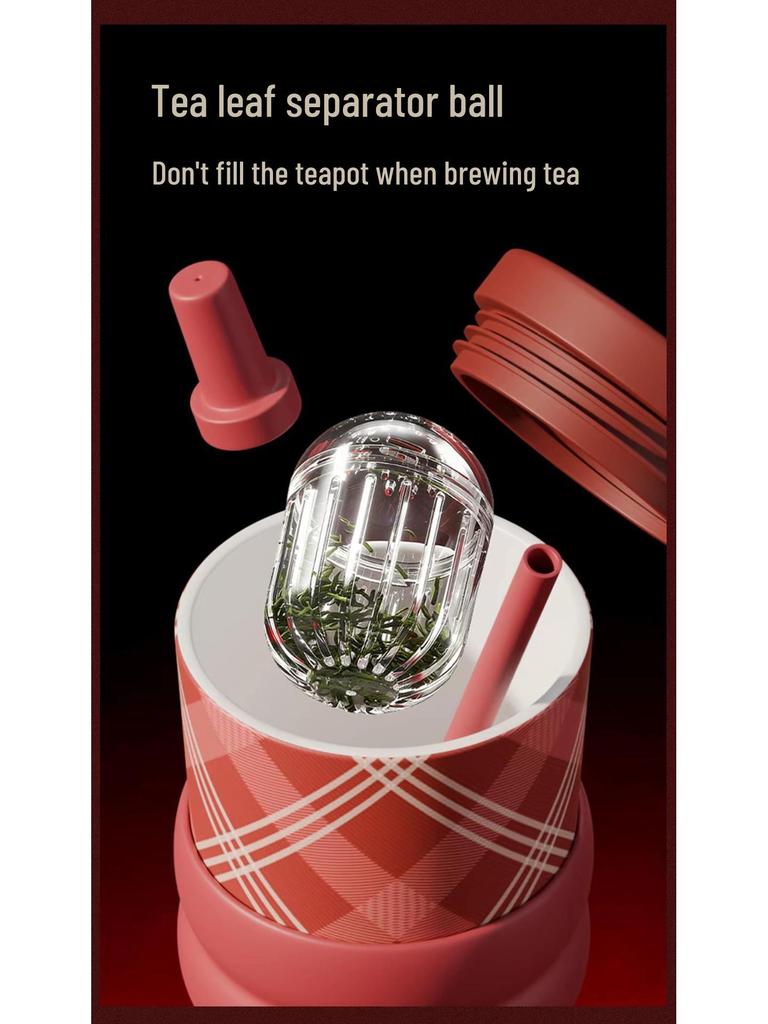 Year of the Horse Stainless Steel Thermos Cup with Ceramic Liner & Straw - Girls' Car Water Bottle, Perfect New Year Gift