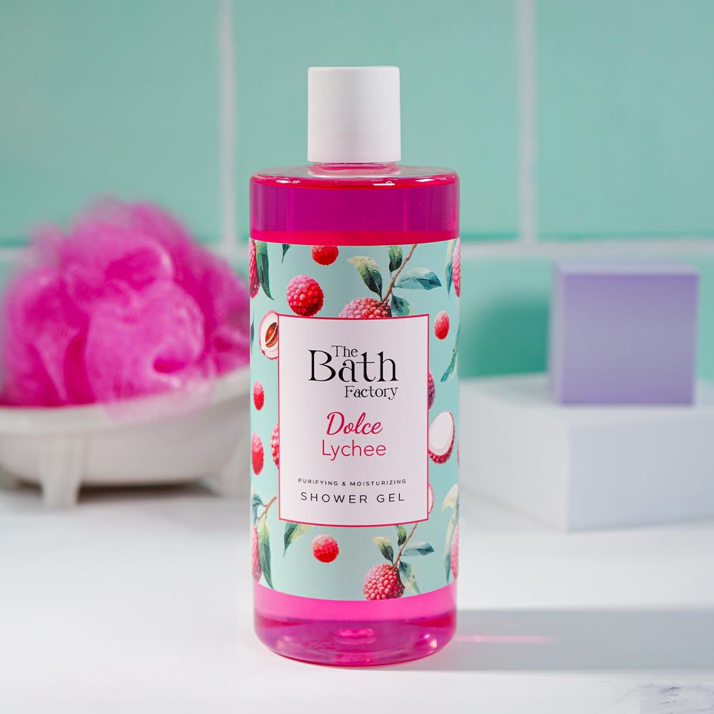 Gel douche Dolce Lychee de The Bath Factory – Parfum rafraîchissant et longue durée 400ml