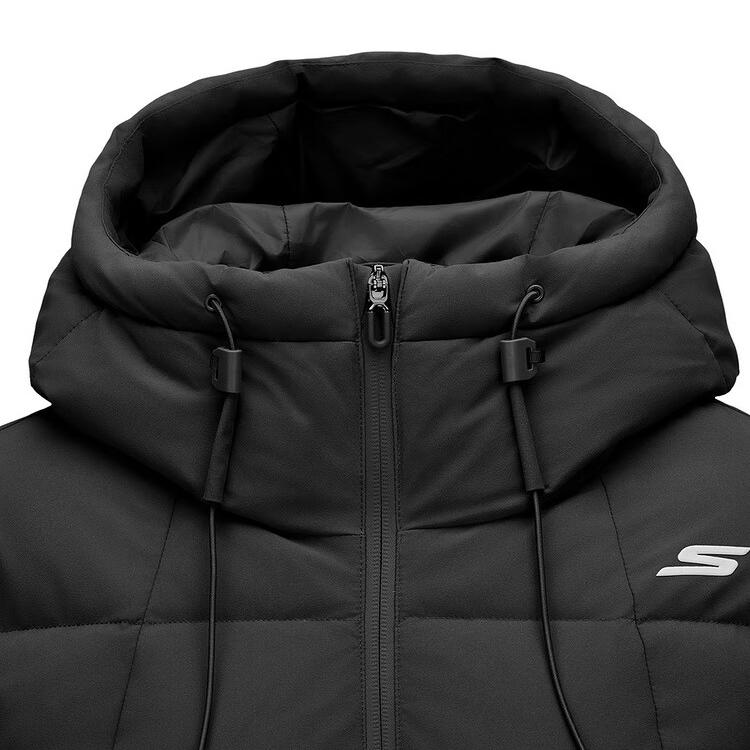 Skechers Solid Color Hooded Warm Down Jacket Women Outerwear P425W052-0018