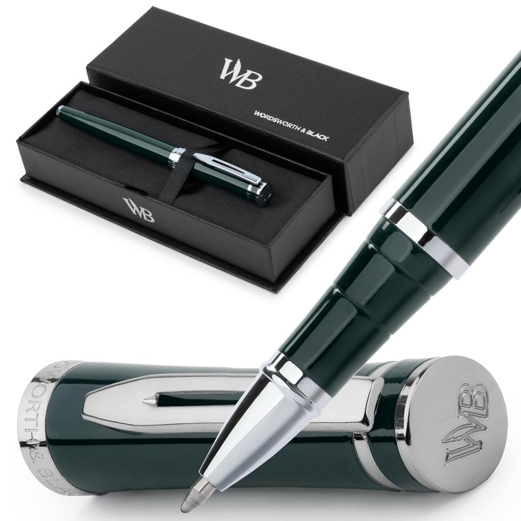 Caneta Esferográfica Wordsworth and Black Caneta de Luxo Tinta Verde Cromada Presente para Homens Profissional Adorável Caneta de Luxo - - Acabamento, Laca, Recarga, Recarregável, &