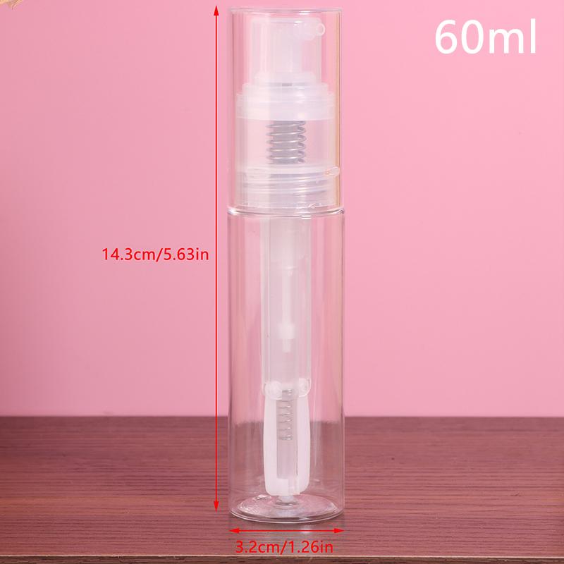 

Многоразовые флаконы-распылители Дорожный прозрачный флакон для распыления пудры Диспенсер для детской присыпки Съемный Для путешествий Прозрачный пластик 60ml прозрачный