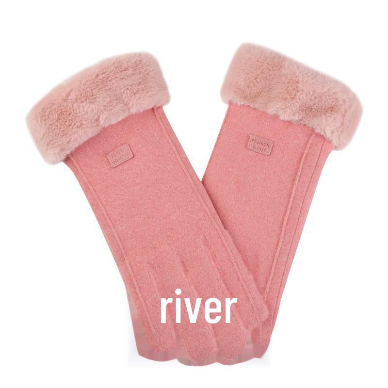 Women's Winter Warm Cycling Gloves - Plush, Thick, Windproof, Touchscreen-Compatible