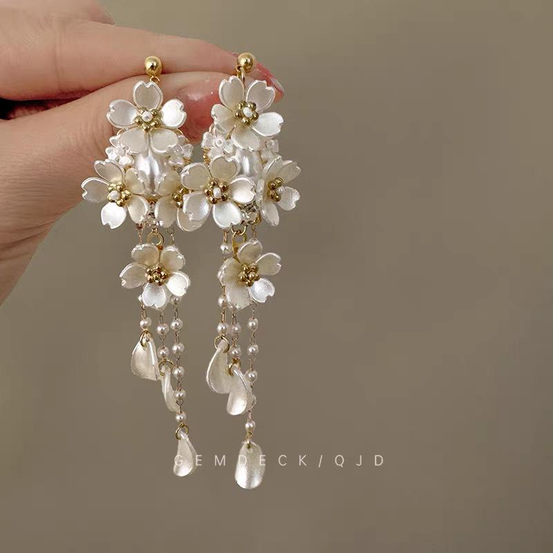 Colorful Dopamine Fabric Beaded Earrings – Women's Studs, Seaside Vacation Style, Ear Clips