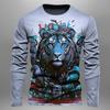 Graphic Tiger Fashion Designer Casual Men's 3D Print T shirt Tee Sports Outdoor Holiday Going out T shirt Long Sleeve Crew Neck Shirt