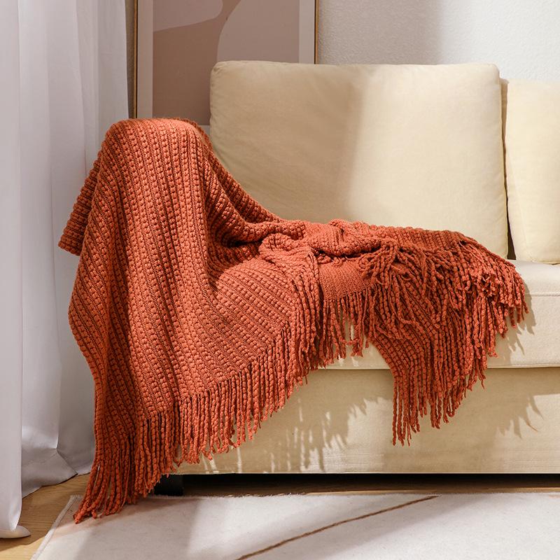 Bohemian Knitted Sofa and Office Nap Blanket for Air Conditioning and Bed End Use
