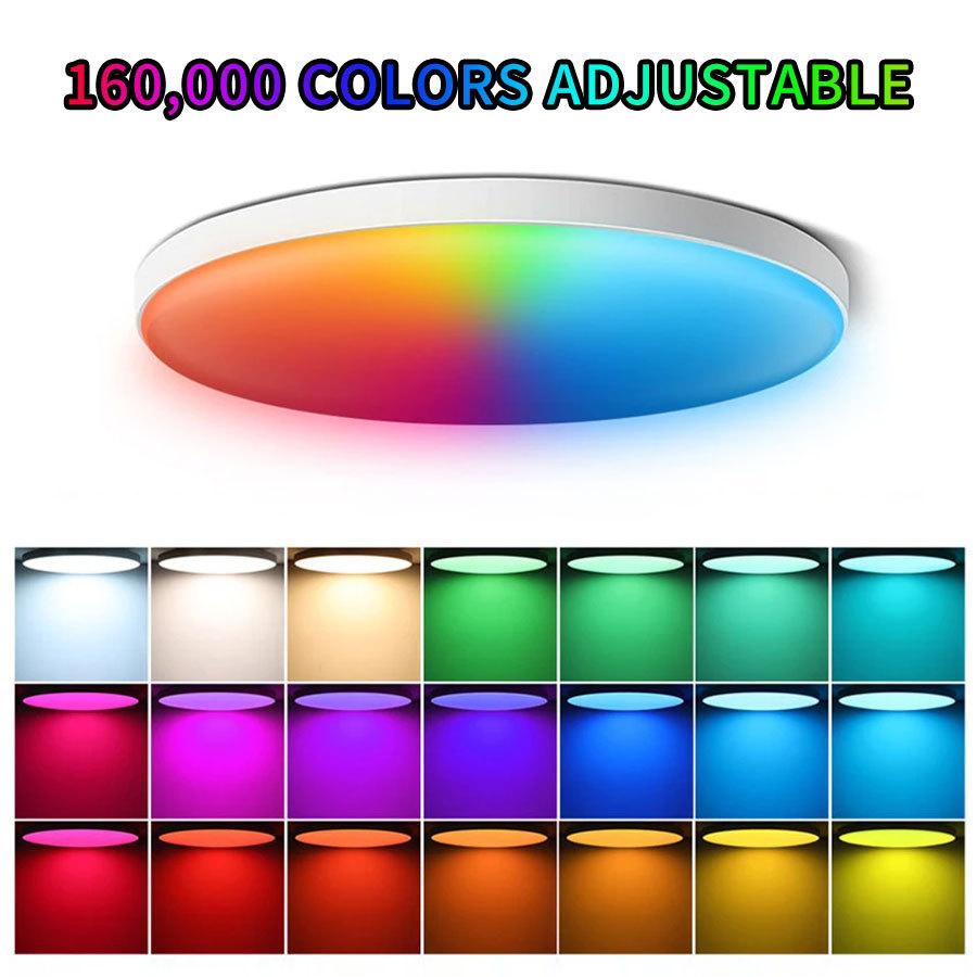 Tuya WiFi Smart Ultra-Thin Ceiling Lamp - Compatible with Alexa and Google, RGBCW Color for Bedroom